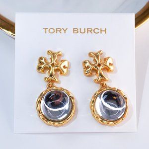 Tory Burch Roxanne Resin Drop Earring in Clear (BRAND NEW)